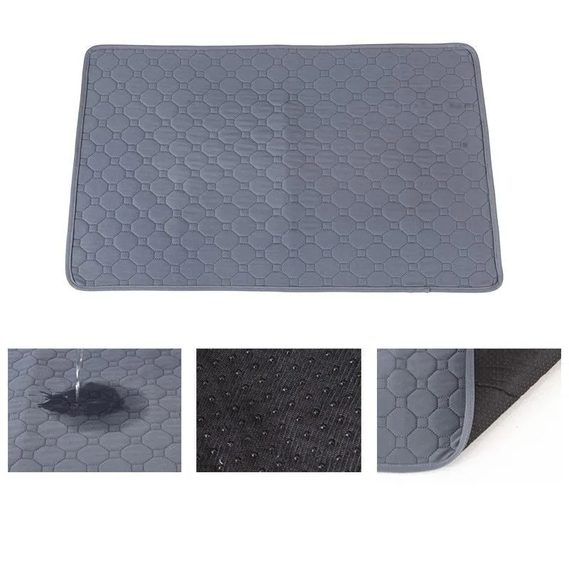 2pcs Grey Bone Print Pet Pad, Size L (70×50cm)