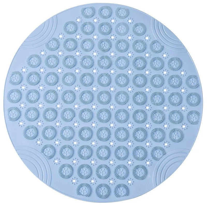 Blue Non-Slip Bath Mat 55×55cm