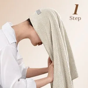 2 pieces Microfiber Drying Towels – Blue + Light Coffee