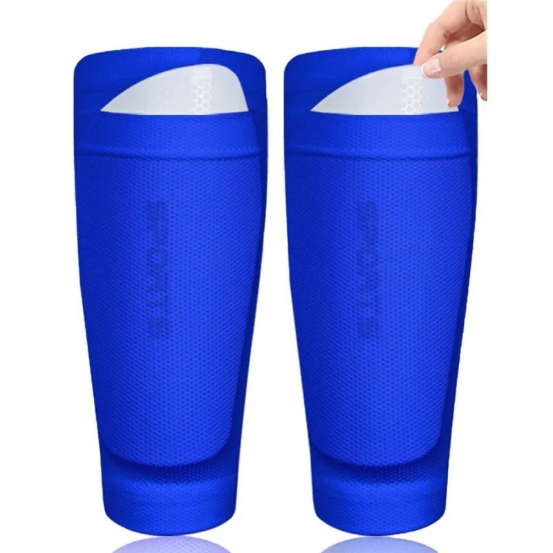 2 Pairs Soccer Shin Guard Sock White Size L