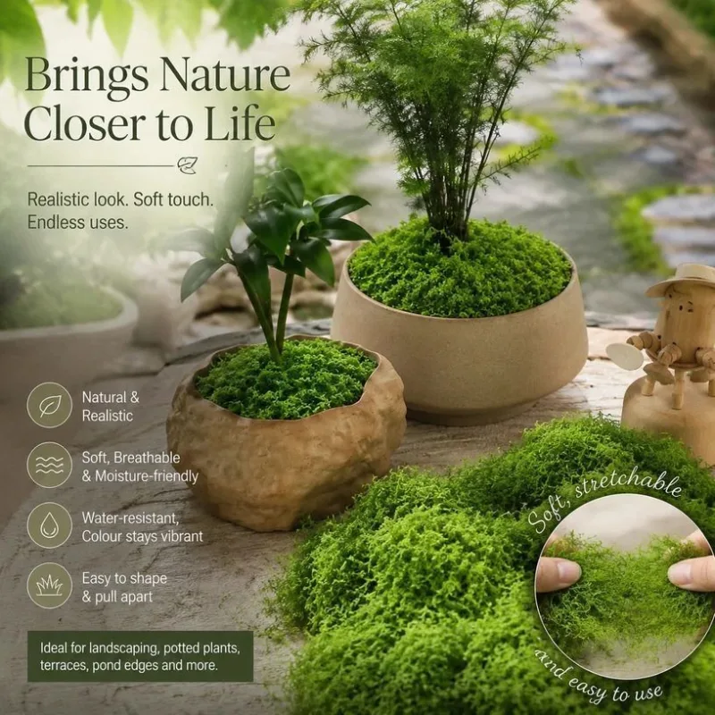 Dark Green Tiny Artificial Thread Moss Terrarium Craft Kit 4 Pack 10g