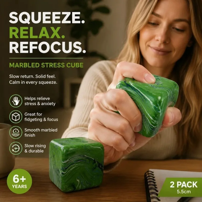Fresh 5.5cm Marbled Green Ice Cube Squishy 2 Pack Fresh 5.5cm Marbled Green Ice Cube Squishy 2 Pack