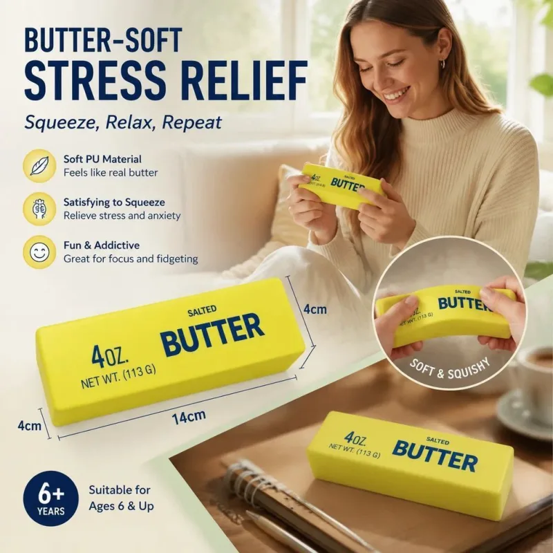 Coffee & Strawberry Butter Stick 23cm Stress Relief Toy 2 Pack