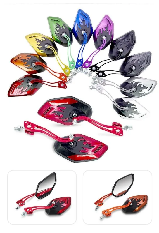 1 Pair Motorcycle Bicycle Rearview Mirror With Mount, Blue