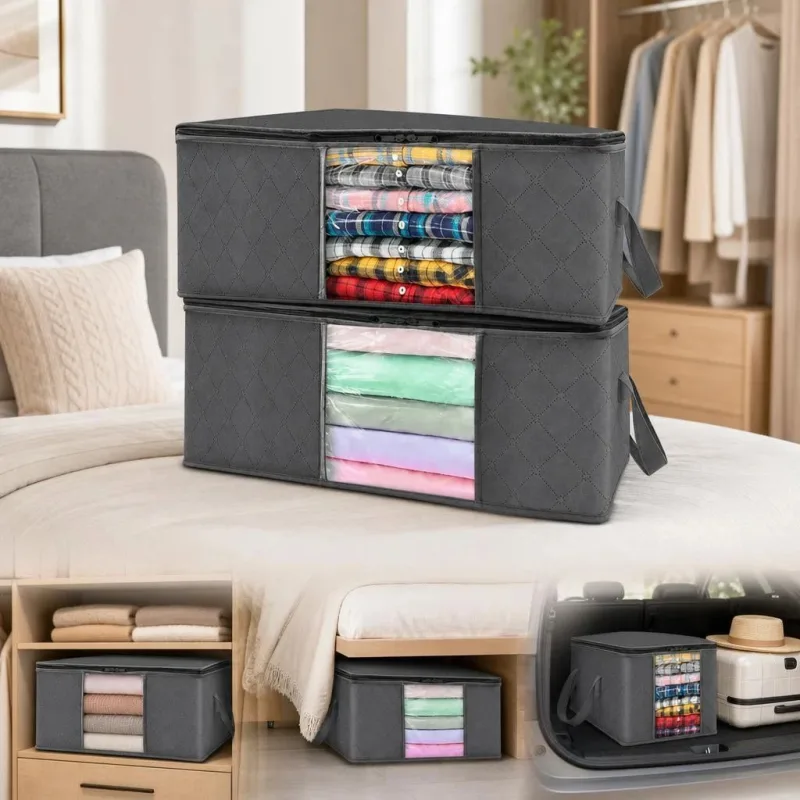 4 Pack 84L Moving Garment Organizer Bags Black Zipper, Convenient Combo For House Moving 4 Pack 84L Moving Garment Organizer Bags Black Zipper, Convenient Combo For House Moving