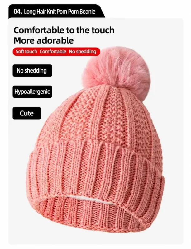 Versatile Snow Gear Gift Plush Lined Knit Hat 2 Pack Light Grey, Daily & Ski Travel Matching Outfit