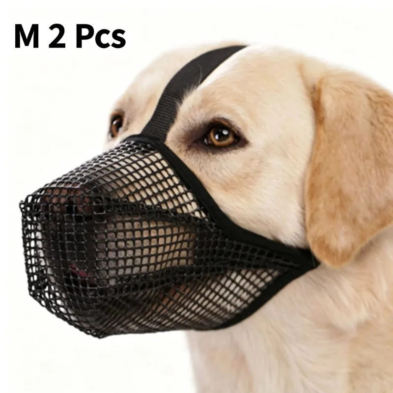 Black Mesh Dog Muzzle M 2pcs, Drinkable Black Mesh Dog Muzzle M 2pcs, Drinkable