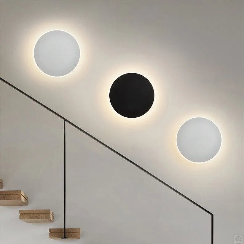 20CM Black Touch Eclipse Wall Light 2Pcs Stepless Dimming
