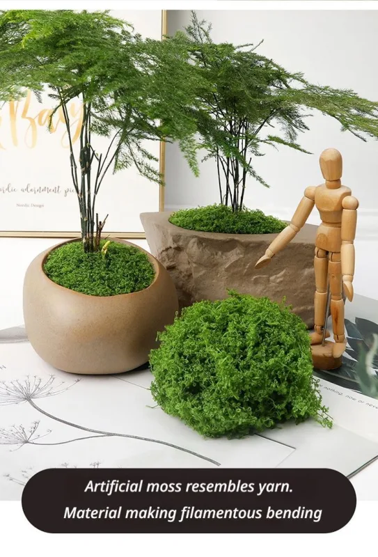diy artificial moss lawn-New moss (light green thread style) 1m × 1m