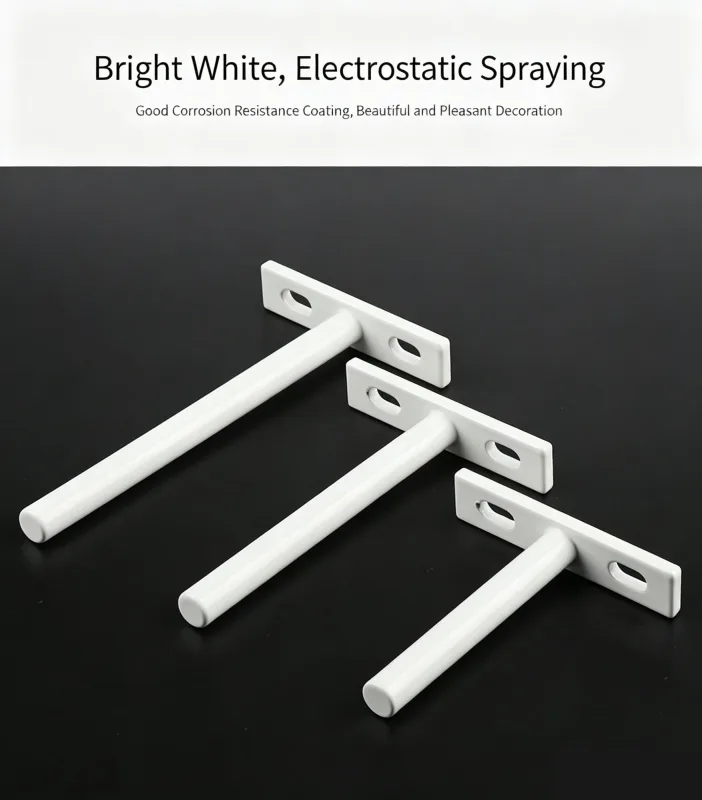 4″ Color Zinc Hidden T Bracket 4Pcs w/ 5×60&5×80 Screws