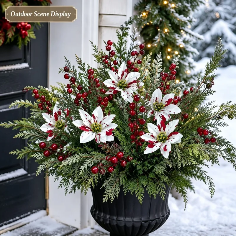Christmas Gold Flower Bundle Artificial Floral Bunch DIY Home Decor SD56 2 Pcs Recommended Christmas Holiday Gift