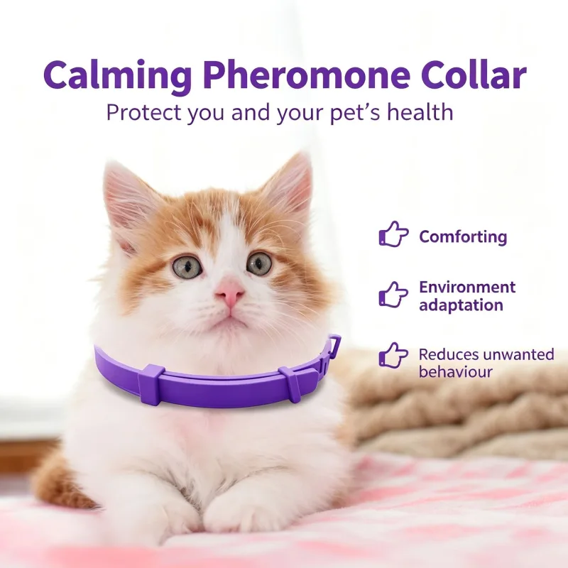 4 Pack Orange Cat Calming Collar 38cm | Christmas Energy Gift | Emotion Calming Anxiety Relief Collar