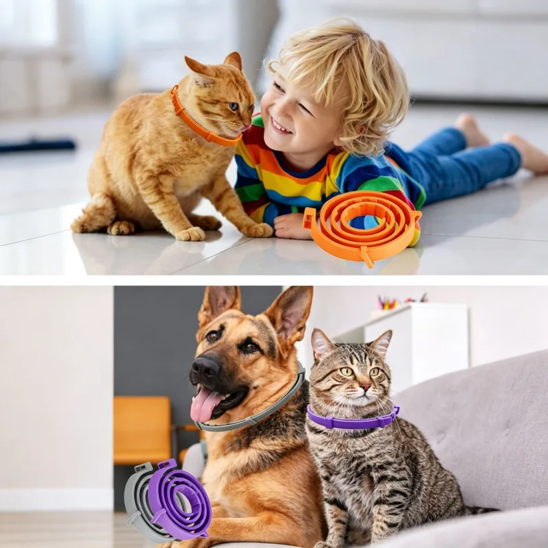4 Pack Orange Cat Calming Collar 38cm | Christmas Energy Gift | Emotion Calming Anxiety Relief Collar