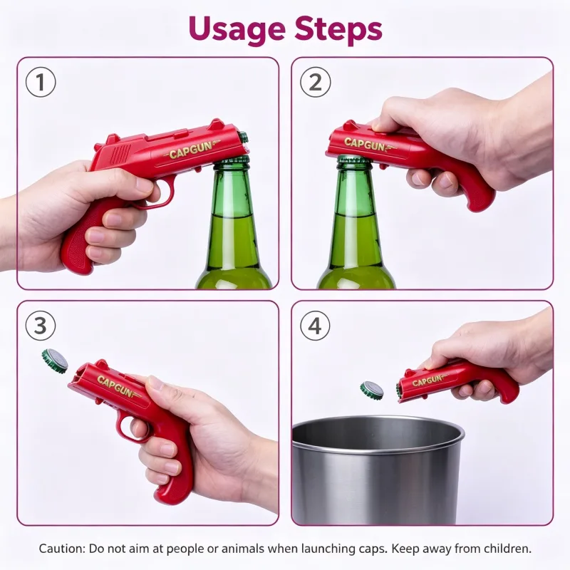 2 Pack Transparent Black ABS Bottle Opener | Christmas Sleek Tech Gift | See-Through Bottle Cap Shooter Modern Bar Gadget with Printed Pouch