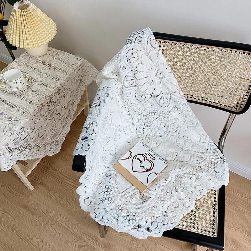 2 Pack White Lace Tablecloth 140×140cm