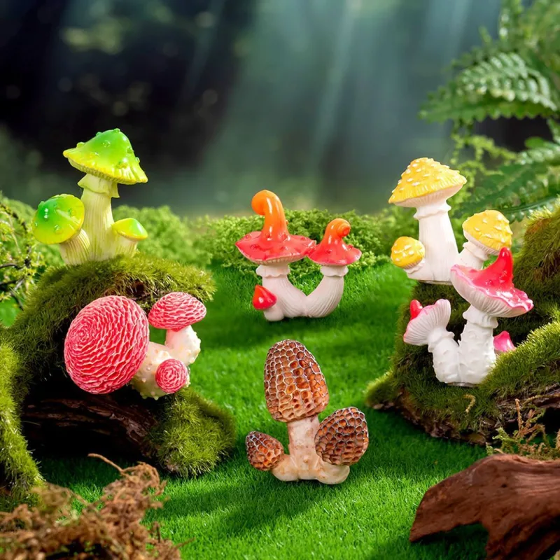 10pcs Artificial Mushroom Ornament-Type 3