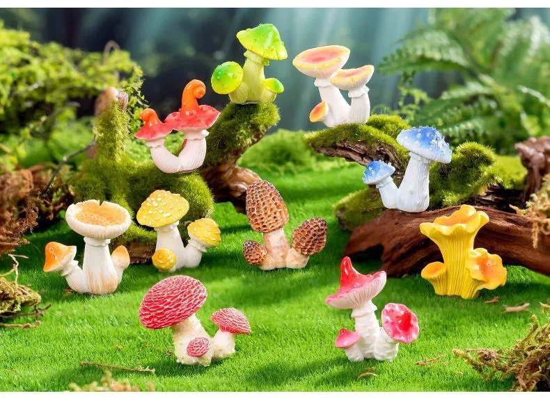 10pcs Artificial Mushroom Ornament-Type 3