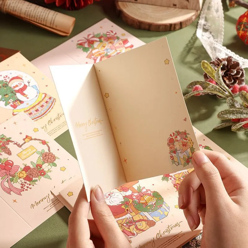 60 Sheets Watercolor Hot Stamping Christmas Greeting Cards Style 4