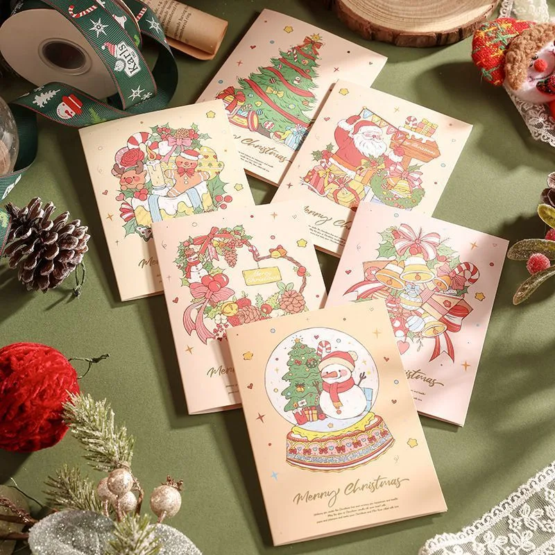 60 Sheets Watercolor Hot Stamping Christmas Greeting Cards Style 4