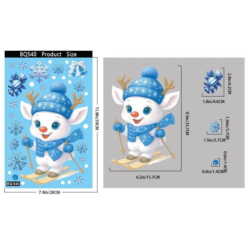 4 Styles Christmas Window Stickers Pack-01