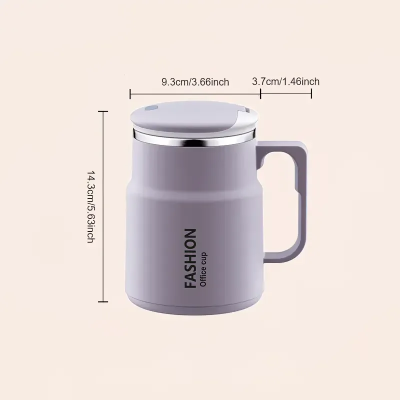 600ML Multi-Functional Mug, Three Drinking Modes: Direct Drink, Straw, Open Mouth, Bottom Storage for Folding Spoon, 304 Stainless Steel Inner Liner – A Must-Have Hydration Tool for Lazy People. – White