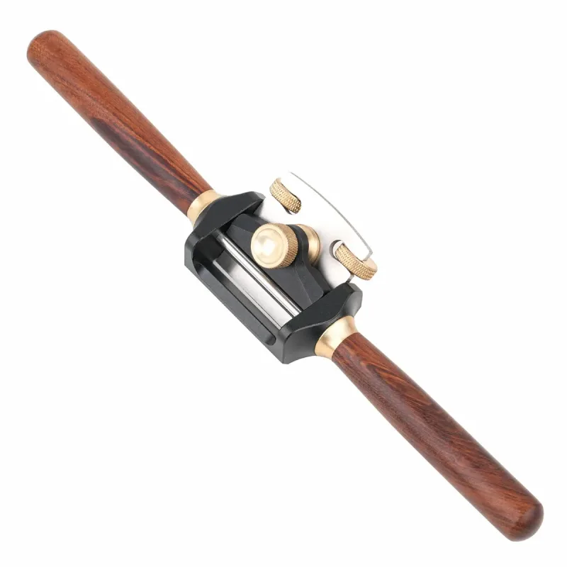 Aluminum Alloy Wooden Handle Spokeshave, Metal Micro-Adjustment, Lightweight & Durable, Ideal for Woodworking Flat/Curved Bottom!