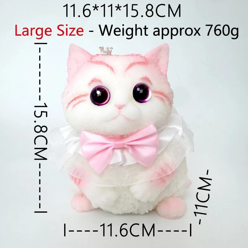 Cute Handmade Simulated Cat Stress Relief Squishy Toy (Large cat + accessories + cat bed + gift box)/Noble Bobtail Gentleman