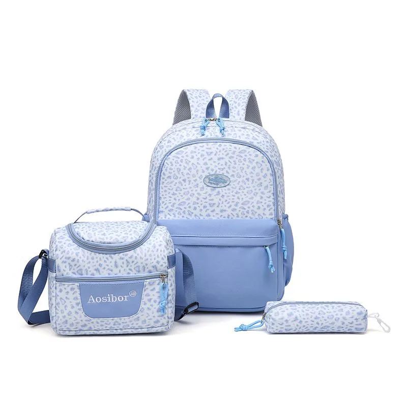 Leopard Print Water-Resistant Backpack(BLUE), Lightweight with Large Capacity, Laptop Compartment Included, Essential for Commuting and Campus./BLUE Leopard Print Water-Resistant Backpack(BLUE), Lightweight with Large Capacity, Laptop Compartment Included, Essential for Commuting and Campus./BLUE