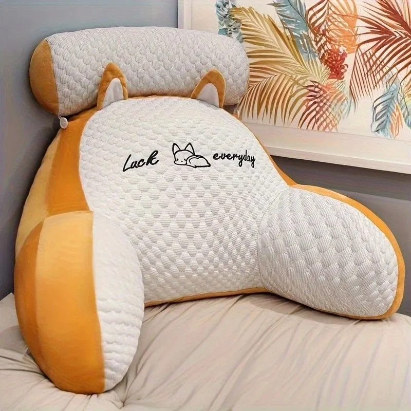 1 cushion, includes pillow core for comfortable back support, ergonomic lumbar support, soft cartoon cushion, suitable for beds, sofas, office, and home decor, a thoughtful birthday gift for friends and family. 60x40CM. – Yellow