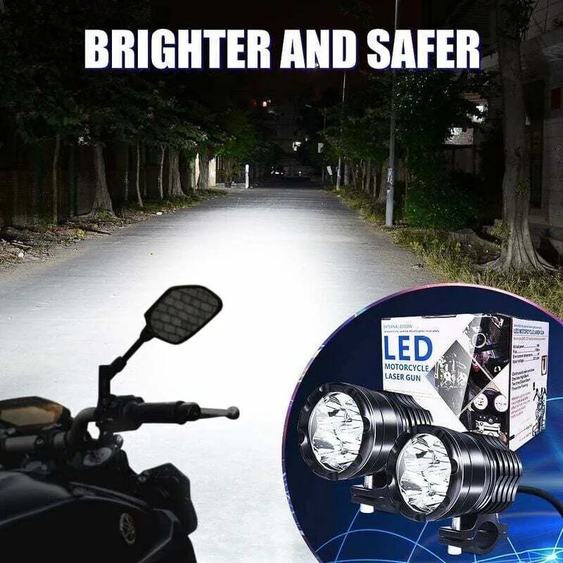 2 Pcs Phare Motorcycle Feux Additionnels LED Compatible with Road 4X4 ATV