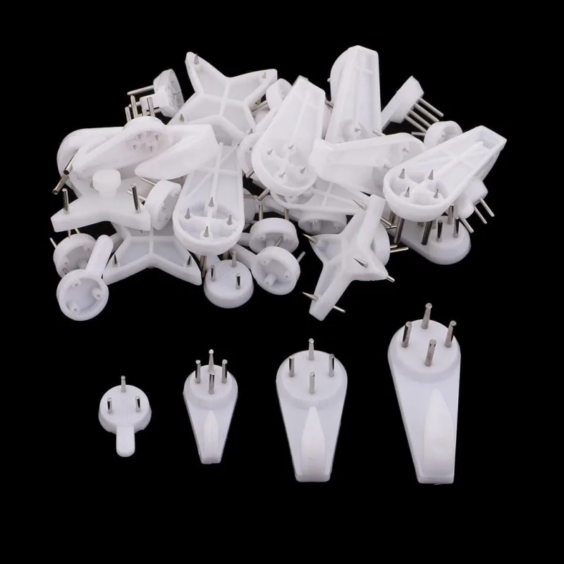 40 Count Heavy Duty Picture Hangers for Brick Concrete and Cinder Walls With Installation Pins