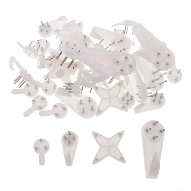 40 Count Heavy Duty Picture Hangers for Brick Concrete and Cinder Walls With Installation Pins