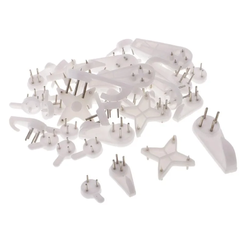 40 Count Heavy Duty Picture Hangers for Brick Concrete and Cinder Walls With Installation Pins