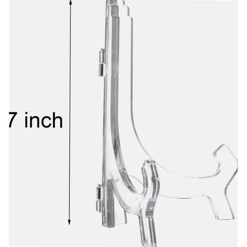 6 Pack Clear Acrylic Easel Stands, Plate Photo Picture Frame and Book Display Holders, 7 in