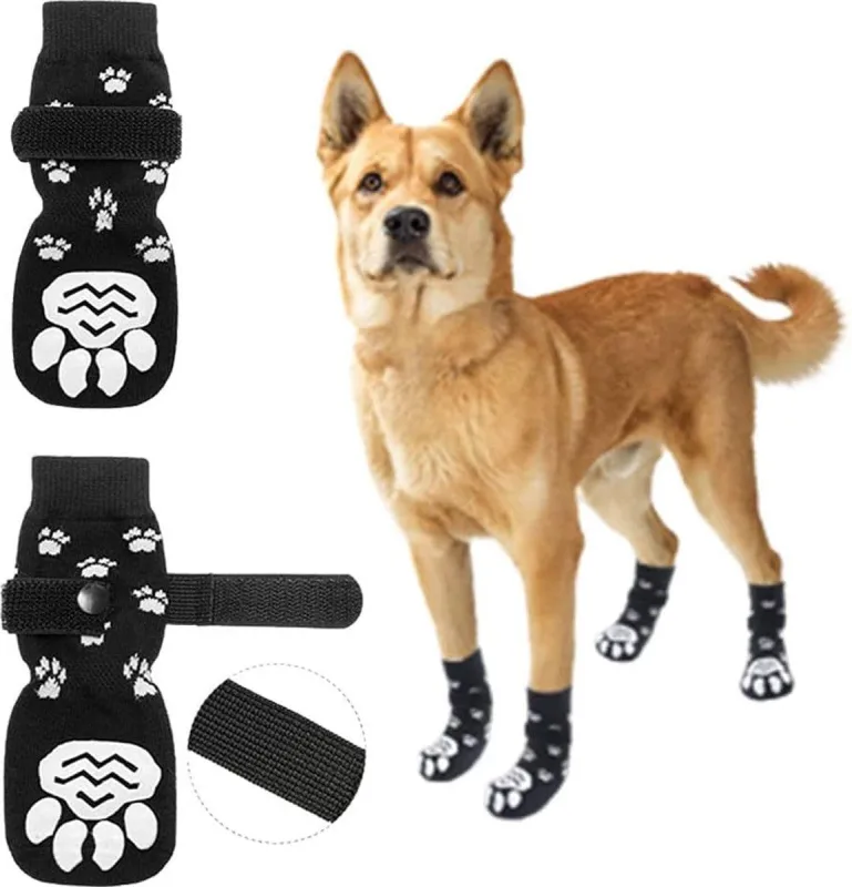 2 Pair Non Slip Dog Shoes, Size S, 13.5 x 4.5 x 5.5 cm