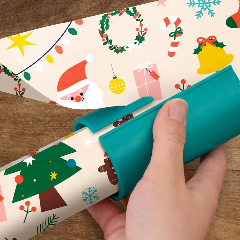 4 Piece Gift Wrapping Paper Cutter Set for Christmas and Birthday Packaging