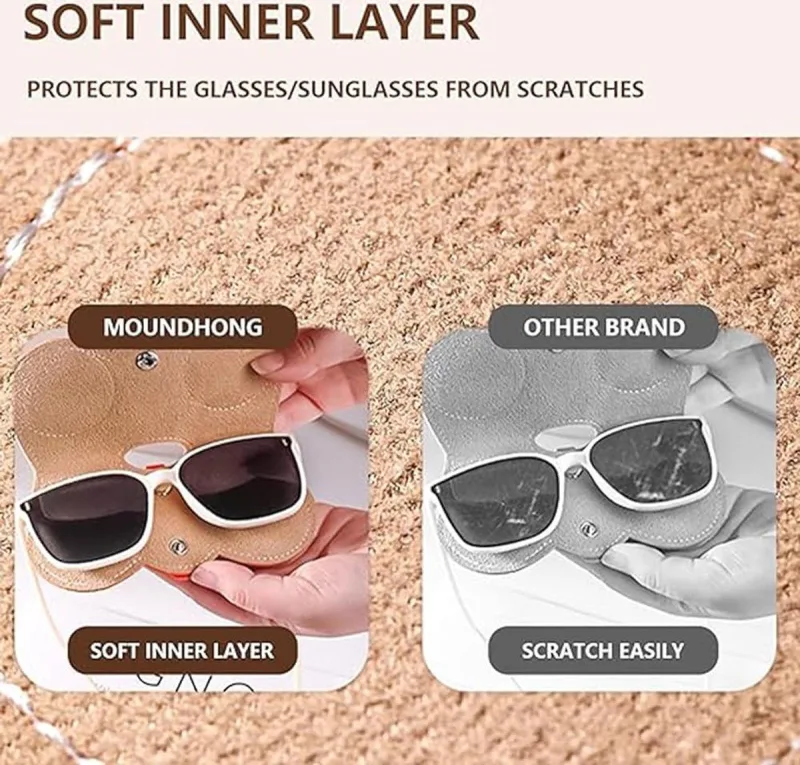 4 Piece Flat Soft Sunglasses Case Set for Travel and Multiple Glasses