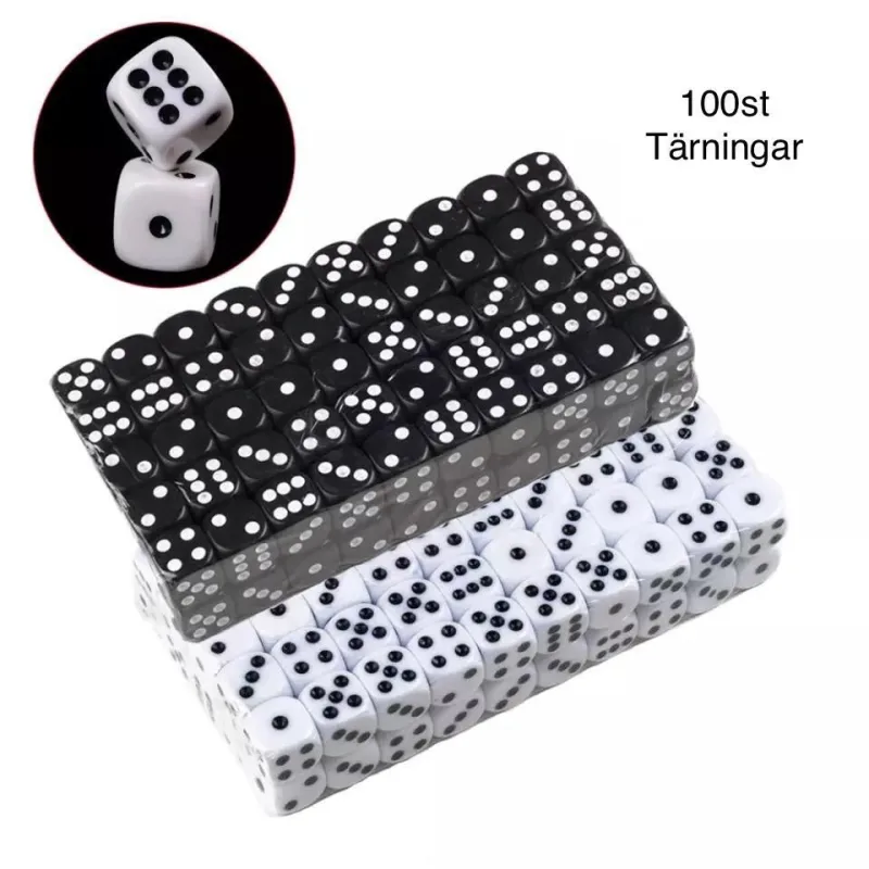 100-pack Black Dice, Six-sided for Party Games Puzzles 100-pack Black Dice, Six-sided for Party Games Puzzles