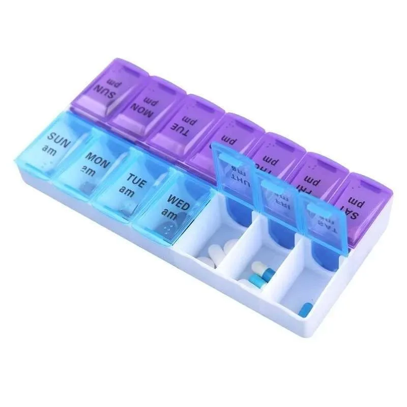 14 Compartment Medical Tablet Case, Multicolor Dosette L 14 Compartment Medical Tablet Case, Multicolor Dosette L