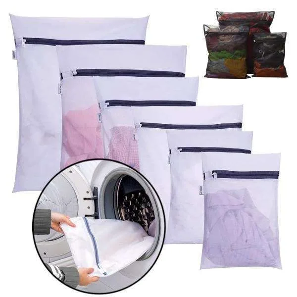5pcs White Laundry Bags, 2 Sizes - Organize and Protect Clothes 5pcs White Laundry Bags, 2 Sizes - Organize and Protect Clothes
