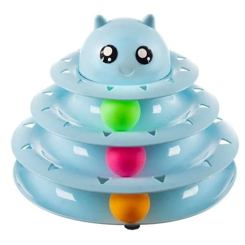 Cat Toy Activation Ball Tower for Cats, Blue
