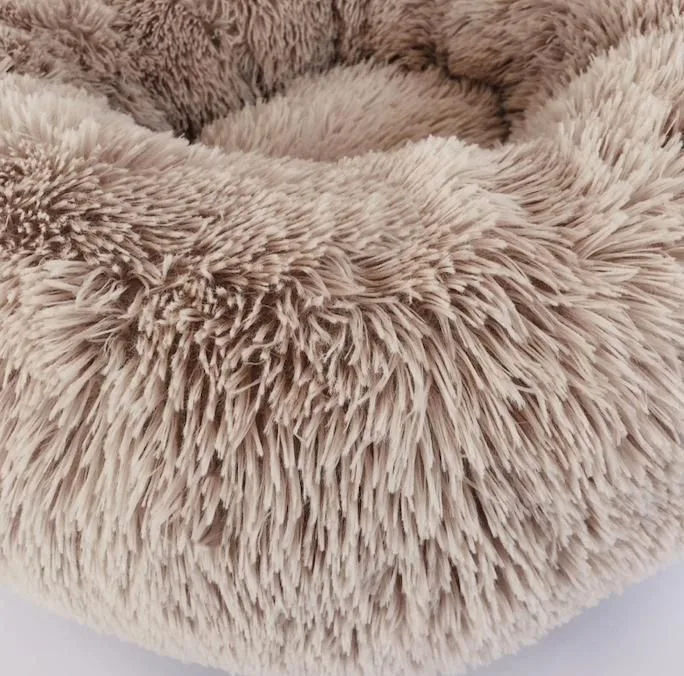 60cm Fluffy Dog Bed Cat Bed, Dark Grey