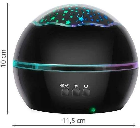 Galaxy Lamp Star Projector with Underwater Effect for Magical Atmosphere, Black