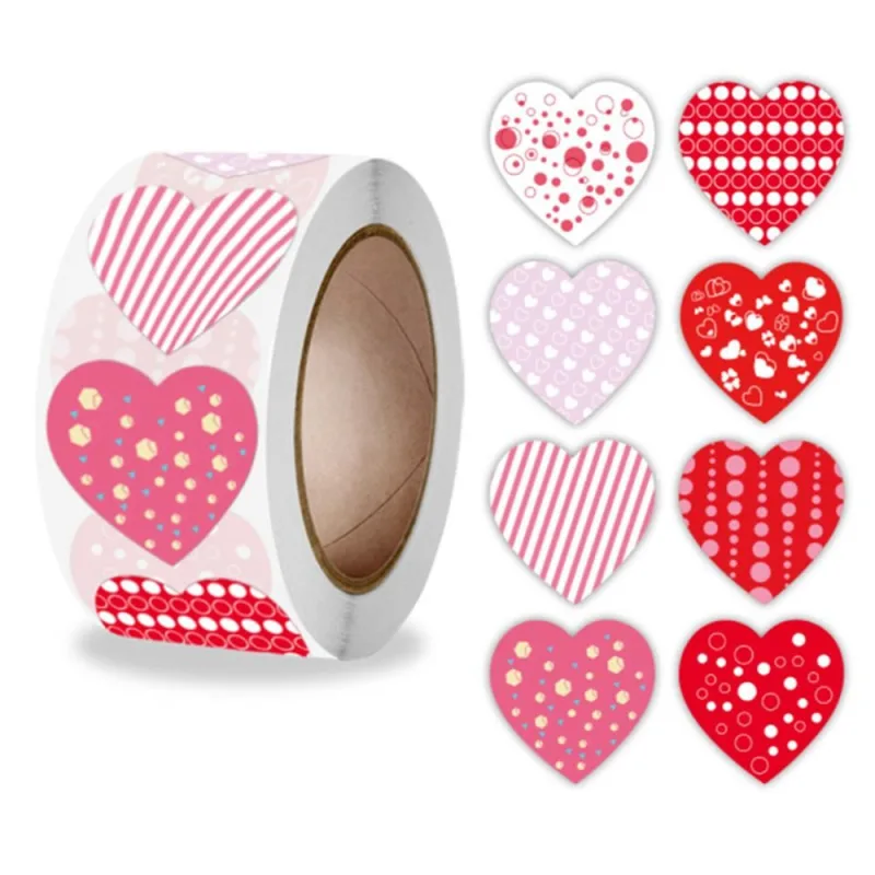 500pcs Love Heart Cartoon Stickers, MultiColor
