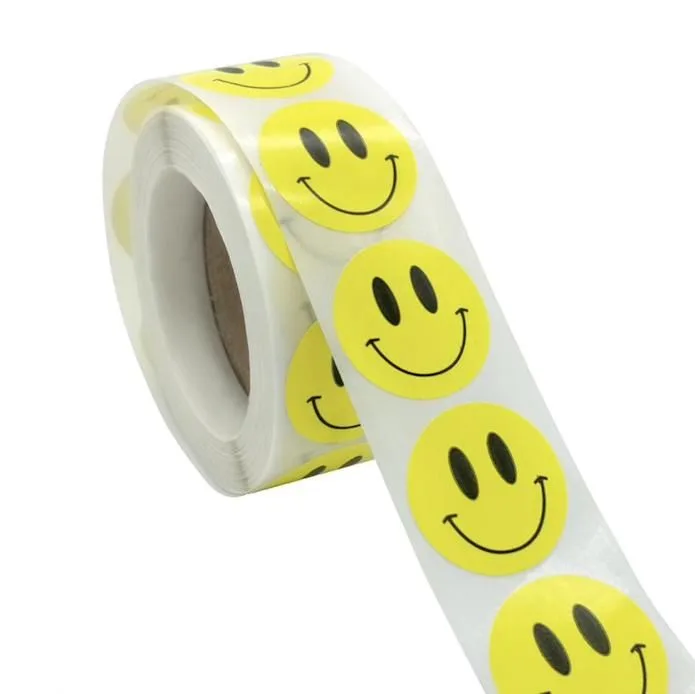 500pcs Emoji Stickers, Yellow Smiley Face