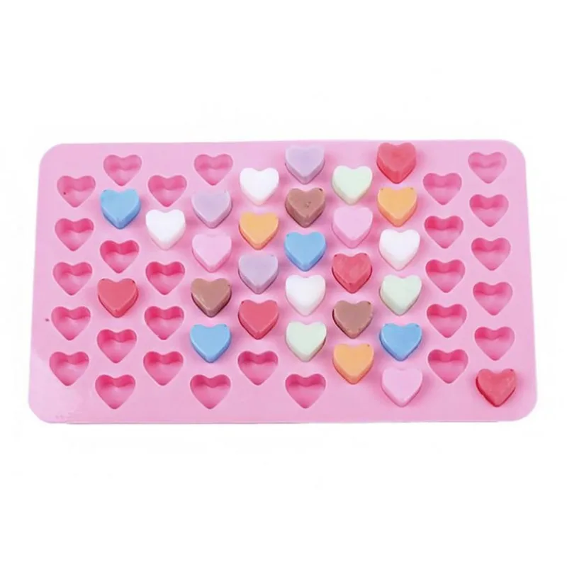 55 Hearts Ice Chocolate Jelly Mold, Pink