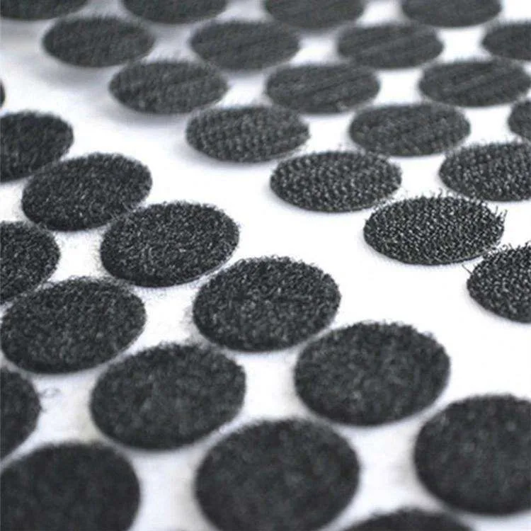 1500 pairs Round Self-Adhesive Velcro Black, 12mm