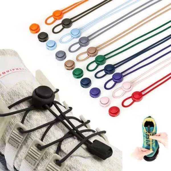 2 Pairs Elastic Shoelaces No Tie Shoelaces with Drawstring, Light Blue 2 Pairs Elastic Shoelaces No Tie Shoelaces with Drawstring, Light Blue