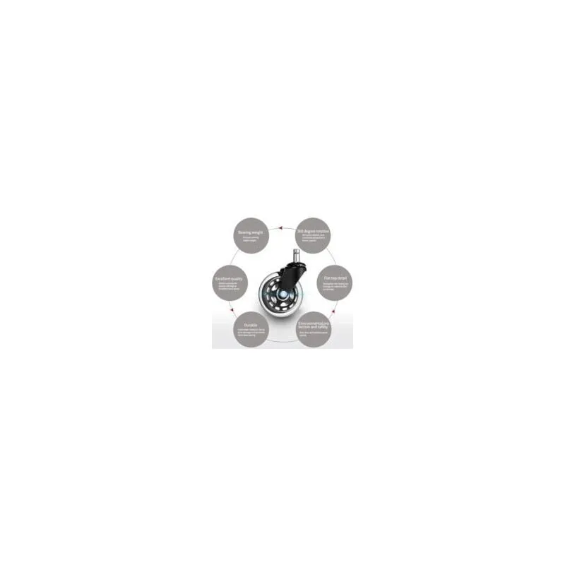 5 Pack Universal Office Chair Casters, Quiet and Abrasion Resistant Office Chair Replacement Wheels, 3 Inch