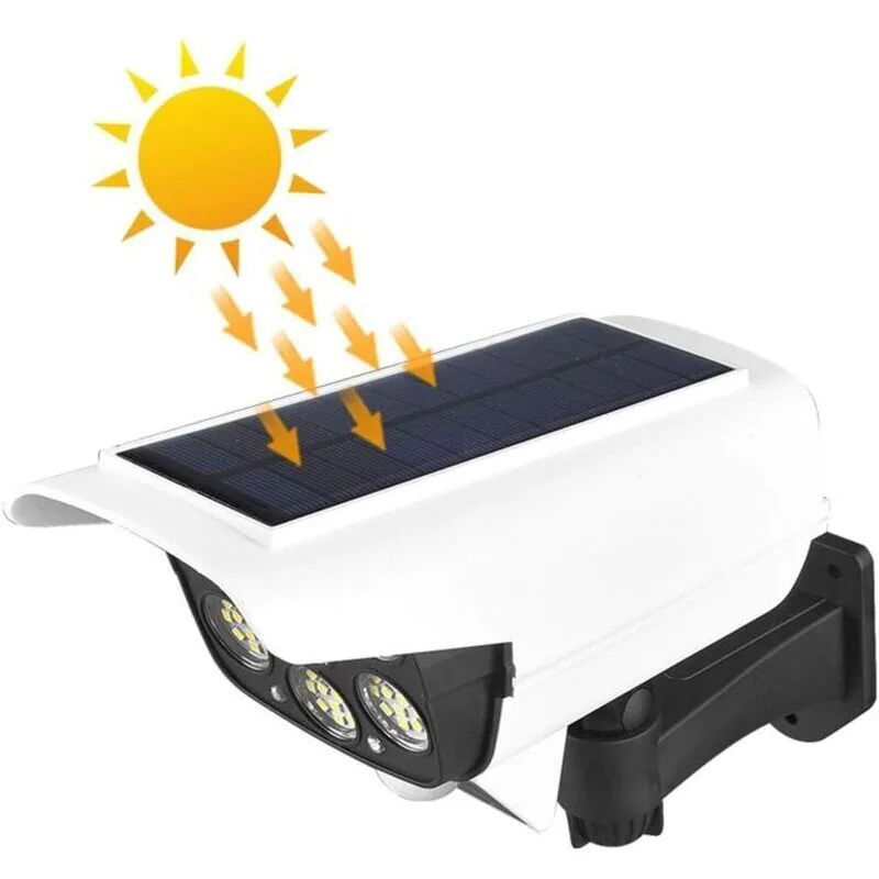 77 LED Solar Light Outdoor Simulation Surveillance Security Lighting with Motion Sensor Solar Wall Lamp Fake Surveillance Cameras